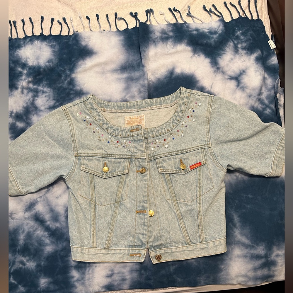 Vintage 80s/90s Jordache denim button up crop top